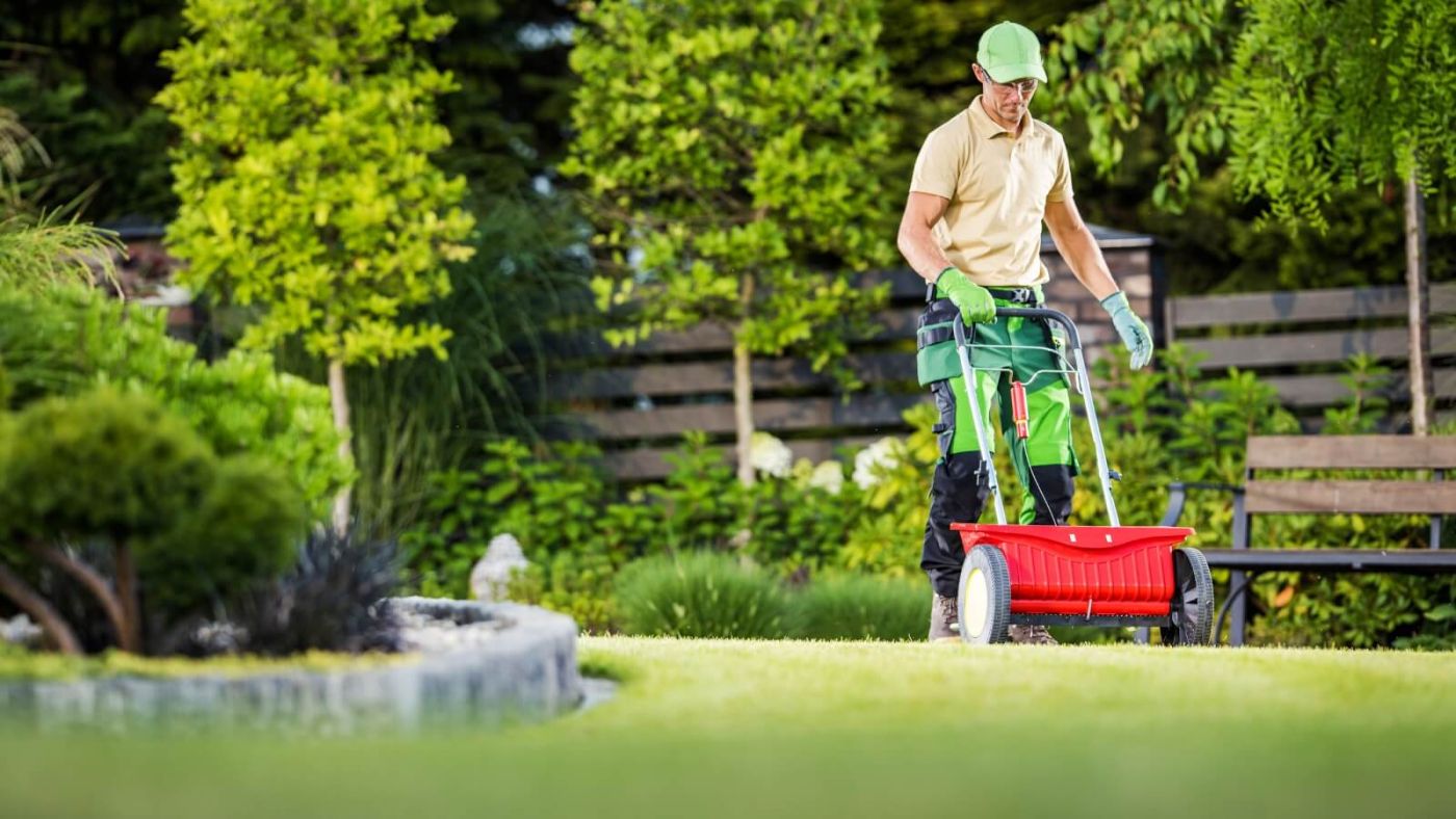 Man mowing lawn, Lawn and Garden, Truro Agromart Ltd.