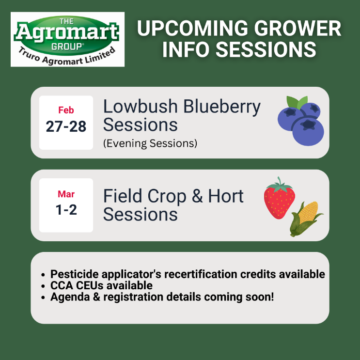 info page for upcoming grower info sessions in feb and march