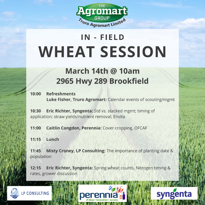 a poster for a wheat session on march 14