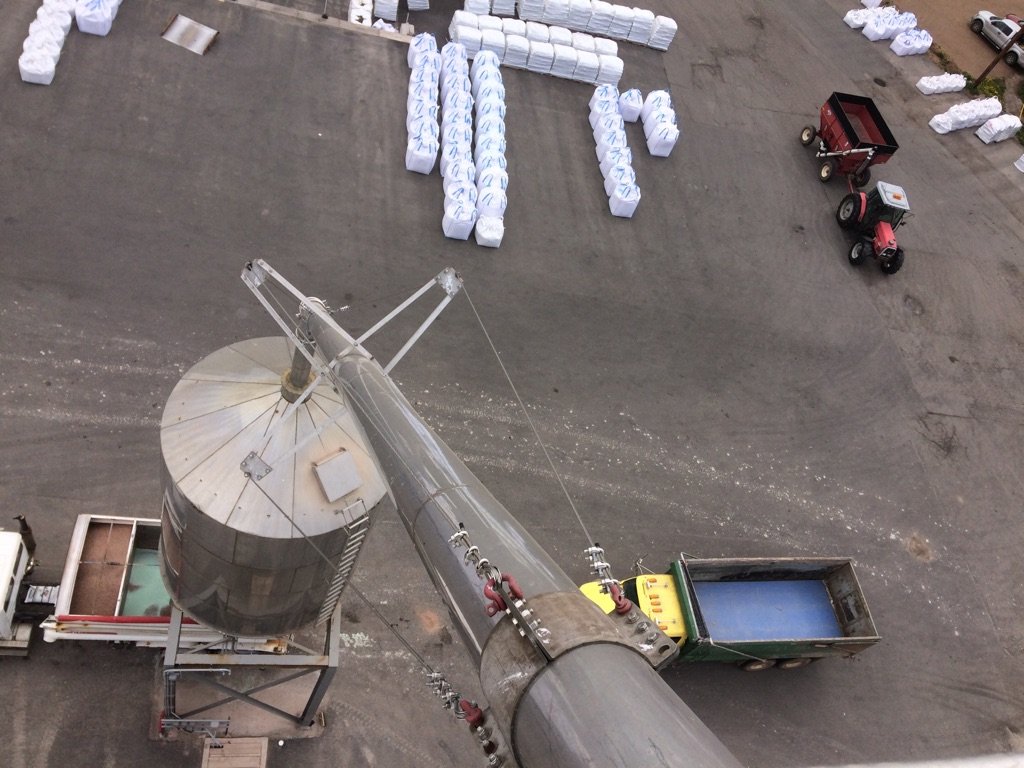 Arial view of Truro Agromart yard and machinery